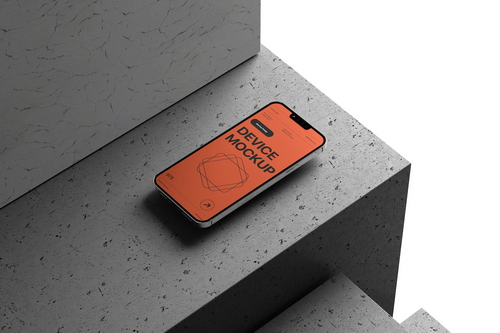 Smartphone Display Concrete Surface Mockup