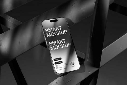 Smartphone Mockup on Metal Frame