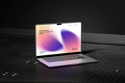 Industrial Laptop Screen Scene Mockup