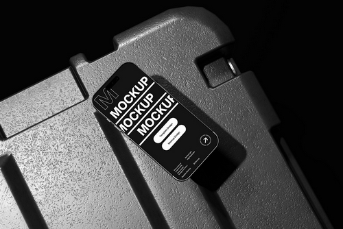 Phone Mockup on Textured Surface