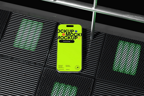 Modern Smartphone Mockup Metal Floor