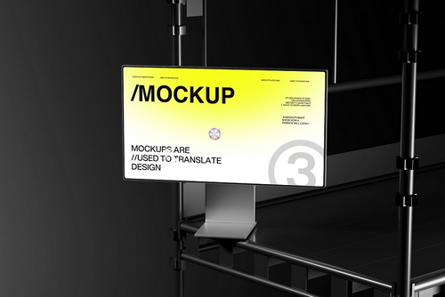 Industrial Desktop Monitor Screen Mockup