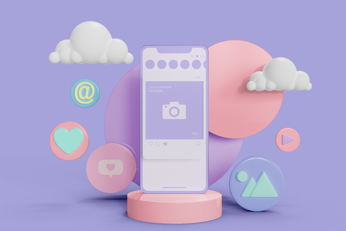 Smartphone Social Network Mockup