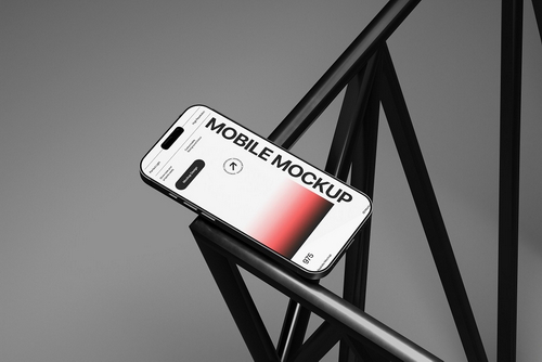 Smartphone Mockup on Metal Frame