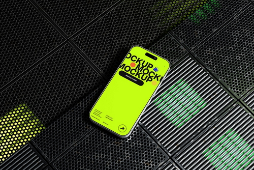 Vibrant Smartphone Mockup Industrial Floor