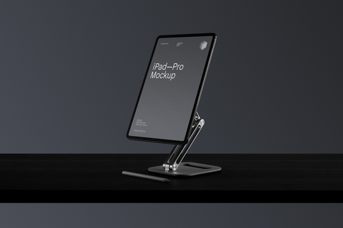 iPad Pro on a Stand Mockup Scene / Dusk Series 02