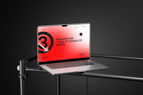 Industrial Laptop Display Scene Mockup