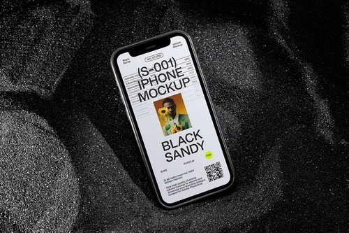 Black Sandy iPhone Mockup