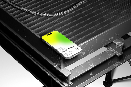 Industrial Perspective Smartphone Mockup Template