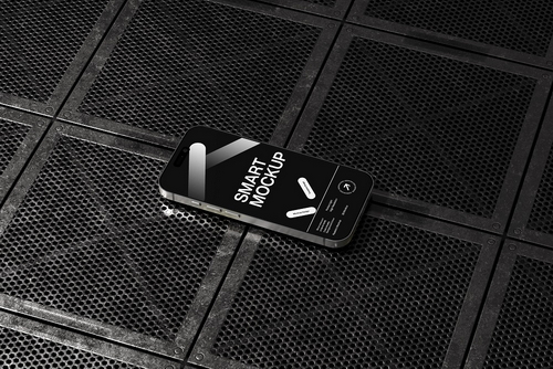 Black Grid Smartphone Mockup Template