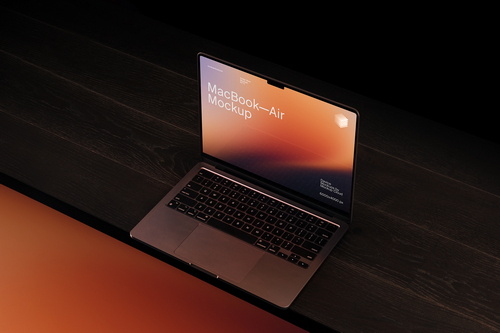MacBook Air Mockup Scene / Blackout Series