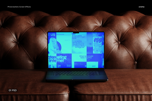 Laptop Mockup Aesthetic Front 01