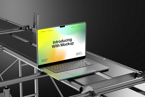 Industrial Laptop Presentation Mockup Scene