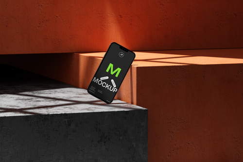 Smartphone Mockup on Textured Surface