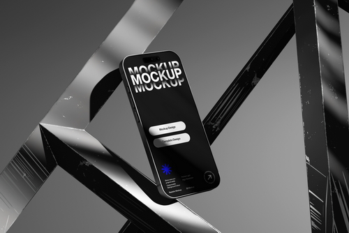 Modern Industrial Frame Smartphone Mockup