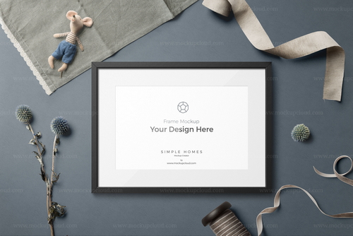 Frame Mockup Branding Top View Scene 02