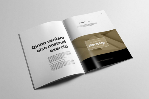 Portrait Brochure Spread Mockup Scene 01