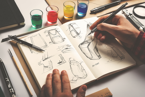 Sketch Artists Drawing Notebook Mockup Scene 02