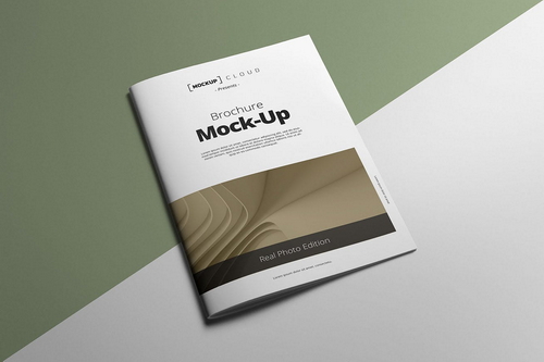 Portrait Brochure Cover Mockup Scene 03