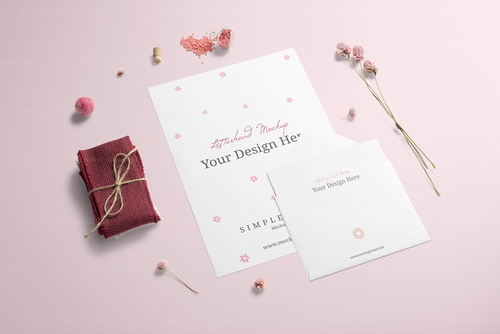 Letterhead and Envelope Mockup Scene