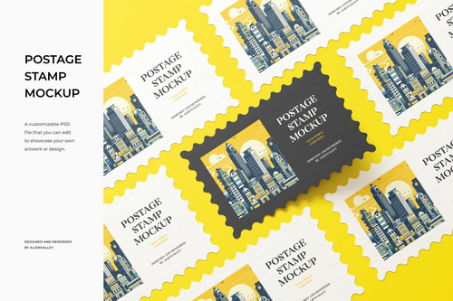 Postage Stamps Mockup
