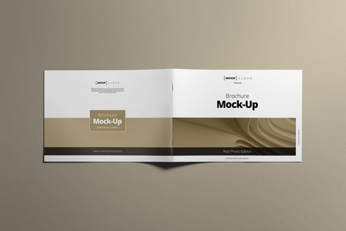 Landscape Brochure Spread Mockup Scene 05
