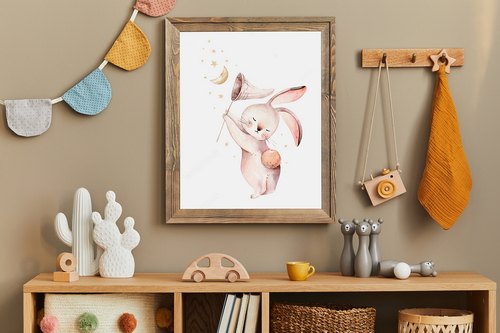 Artwork Frame Kids Room Mockup Scene 15