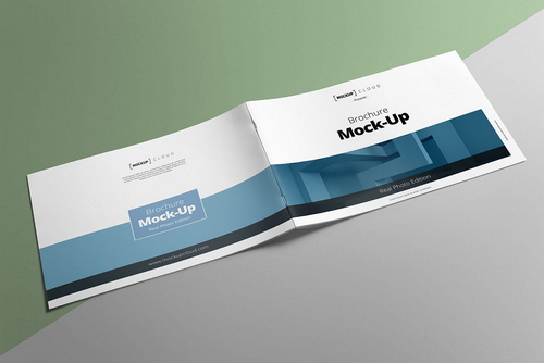 Landscape Brochure Spread Mockup Scene 02