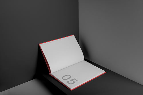 Brochure A4 Hard Cover Spread Mockup Scene 05