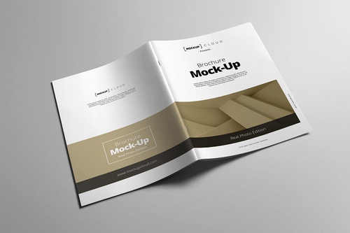 Portrait Brochure Spread Mockup Scene 02