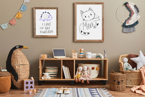 Artwork Frame Kids Room Mockup Scene 14