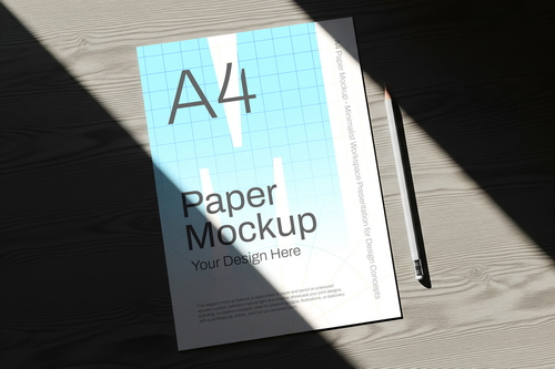 A4 Paper Mockup