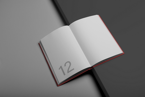 Hard Cover Book Spread Mockup Scene 05