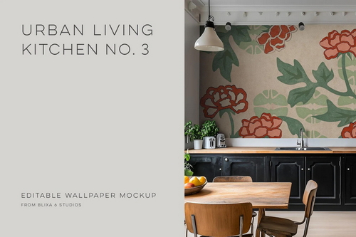Urban Living | Kitchen Wallpaper Mockup No. 3