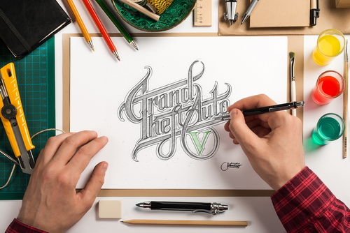 Sketch Artists Drawing Mockup Scene 01