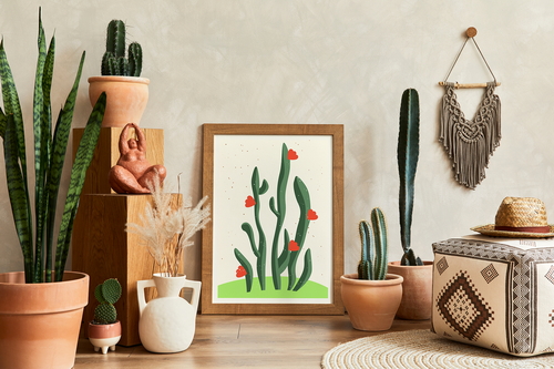 Artwork Frame Boho Style Mockup Scene 08