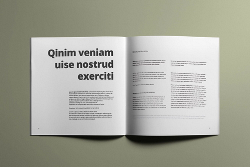 Square Brochure Spread Mockup Scene 04