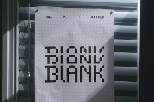 Pinhole Dark Blinds Poster Mockup