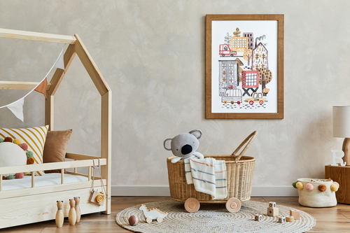 Artwork Frame Kids Room Mockup Scene 06