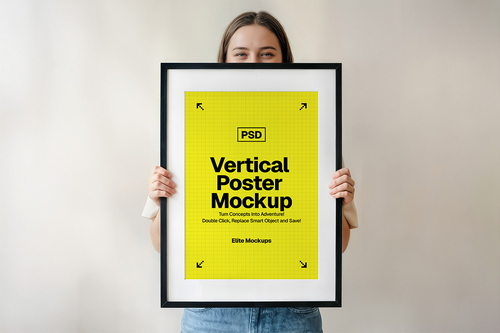 Woman Holding Framed Poster