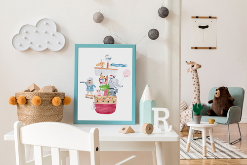 Artwork Frame Kids Room Mockup Scene 02