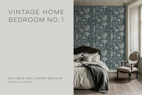 Rustic Danish Bedroom Mockup | Vintage Home No. 1