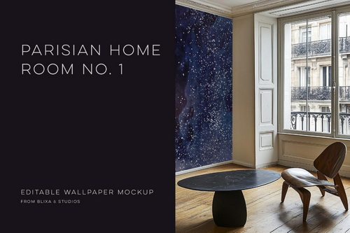 Parisian Home Room Wallpaper Mockup No 1