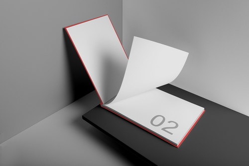Horizontal Hard Cover Brochure Mockup Scene 02