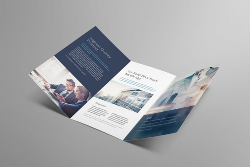 Tri fold Brochure Mockup Scene 02