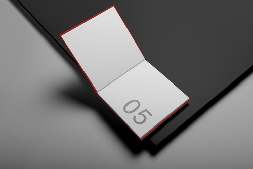 Square Spread Brochure Mockup Scene 05