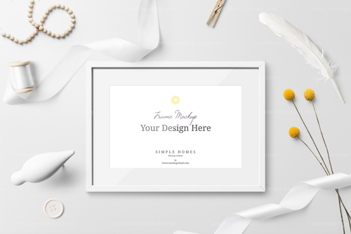 Frame Mockup Branding Top View Scene 01
