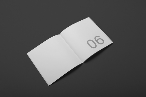 Square Brochure Spread Mockup Scene 06
