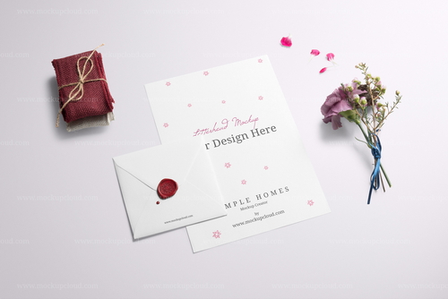 Letterhead and Envelope Mockup Scene 02