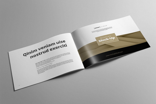 Landscape Brochure Spread Mockup Scene 01